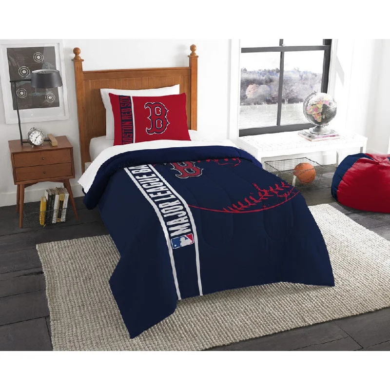 Synthetic - filled comforters like polyester for affordability and hypoallergenic propertiesThe Northwest Company MLB Boston Red Sox Twin 2-piece Comforter Set