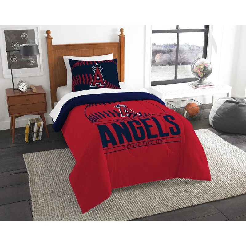 Synthetic - filled comforters like polyester for affordability and hypoallergenic propertiesThe Northwest Company MLB Los Angeles Angels Grandslam Twin 2-piece Comforter Set