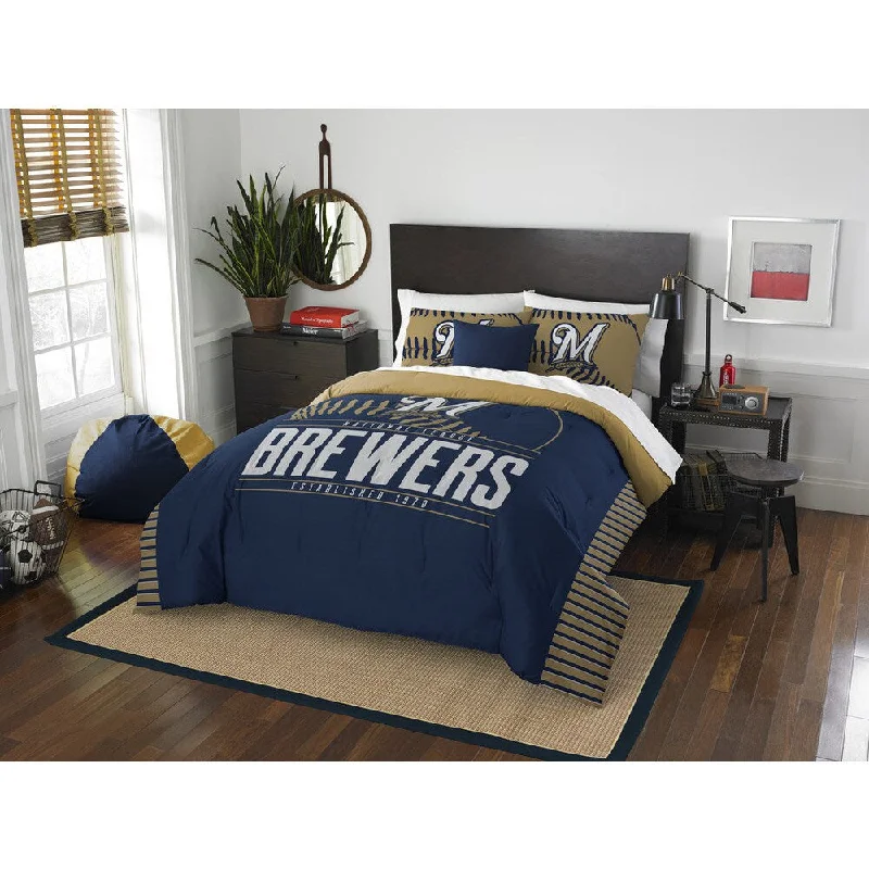 Goose down comforters known for their superior quality and insulationThe Northwest Company MLB Milwaukee Brewers Grandslam Full/Queen 3-piece Comforter Set