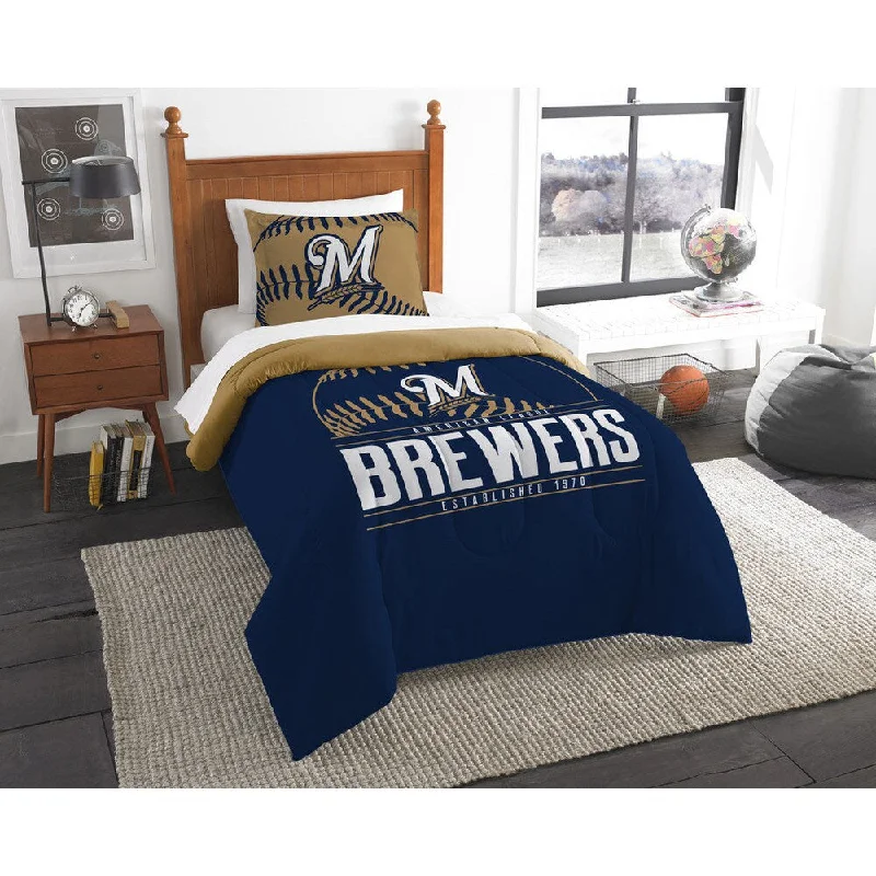 Silk - filled comforters for a luxurious and smooth touchThe Northwest Company MLB Milwaukee Brewers Grandslam Twin 2-piece Comforter Set