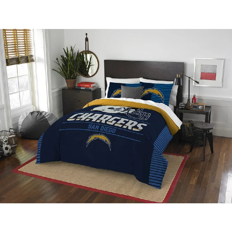 Goose down comforters known for their superior quality and insulationThe Northwest Company NFL 849 Chargers Draft Full/Queen 3-piece Comforter Set