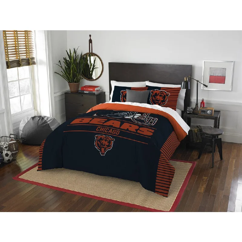 Synthetic - filled comforters like polyester for affordability and hypoallergenic propertiesThe Northwest Company NFL Chicago Bears Draft Full/Queen 3-piece Comforter Set