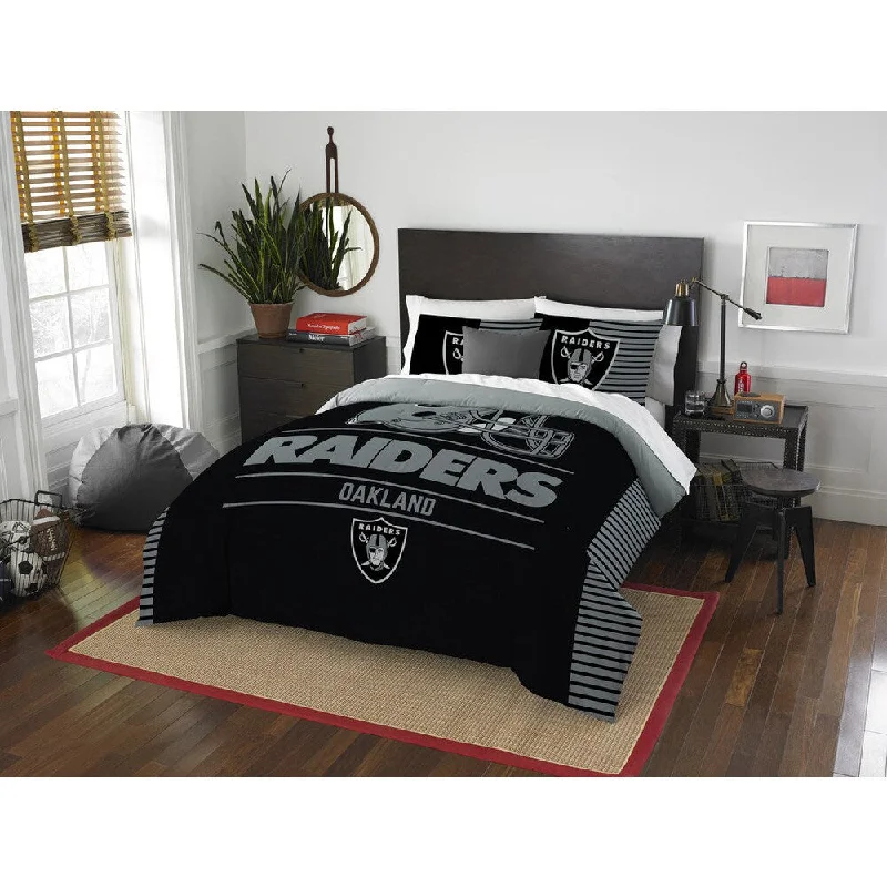 Bamboo - fiber - filled comforters with antibacterial and breathable qualitiesThe Northwest Company NFL Oakland Raiders Draft Full/Queen 3-piece Comforter Set