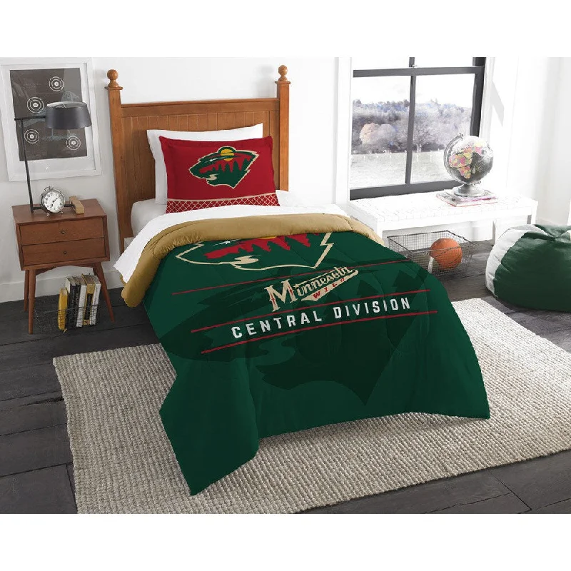 Bamboo - fiber - filled comforters with antibacterial and breathable qualitiesThe Northwest Company NHL Wild Draft Green Twin 2-piece Comforter Set