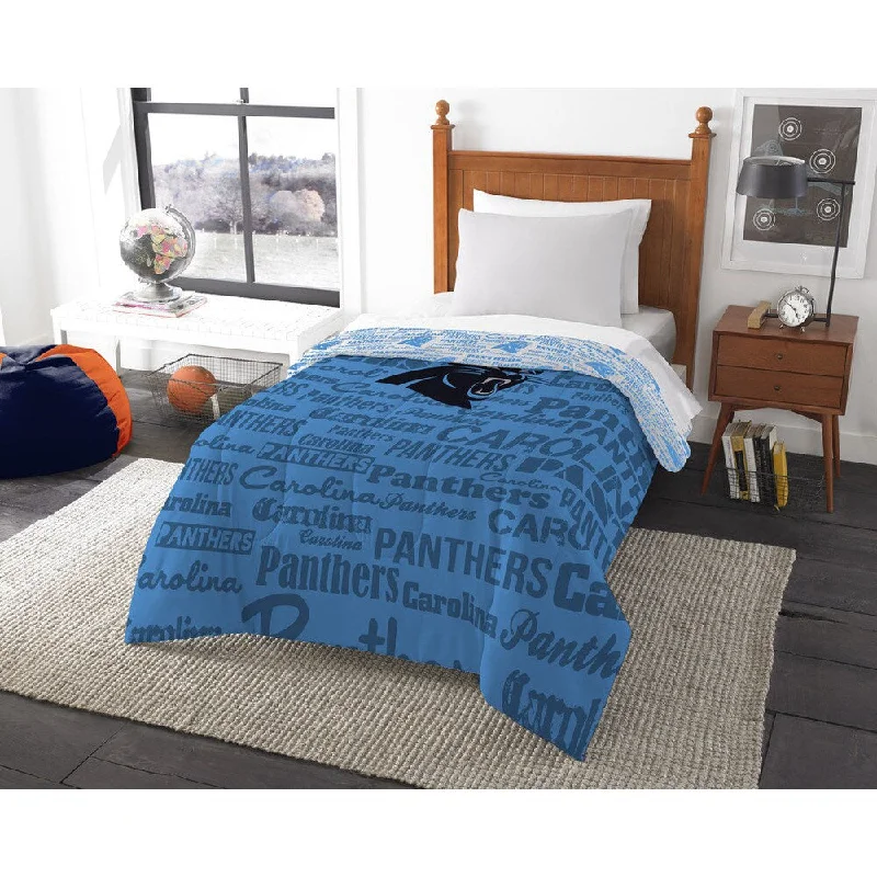 Duck down comforters with a softer feel and good warmth retentionThe Northwest Company Official NFL Carolina Panthers Anthem Twin Comforter