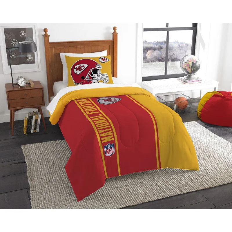 Full - size comforters suitable for full - sized beds in guest rooms or small bedroomsThe Northwest Company Official NFL Kansas City Chiefs Twin Applique 2-piece Comforter Set