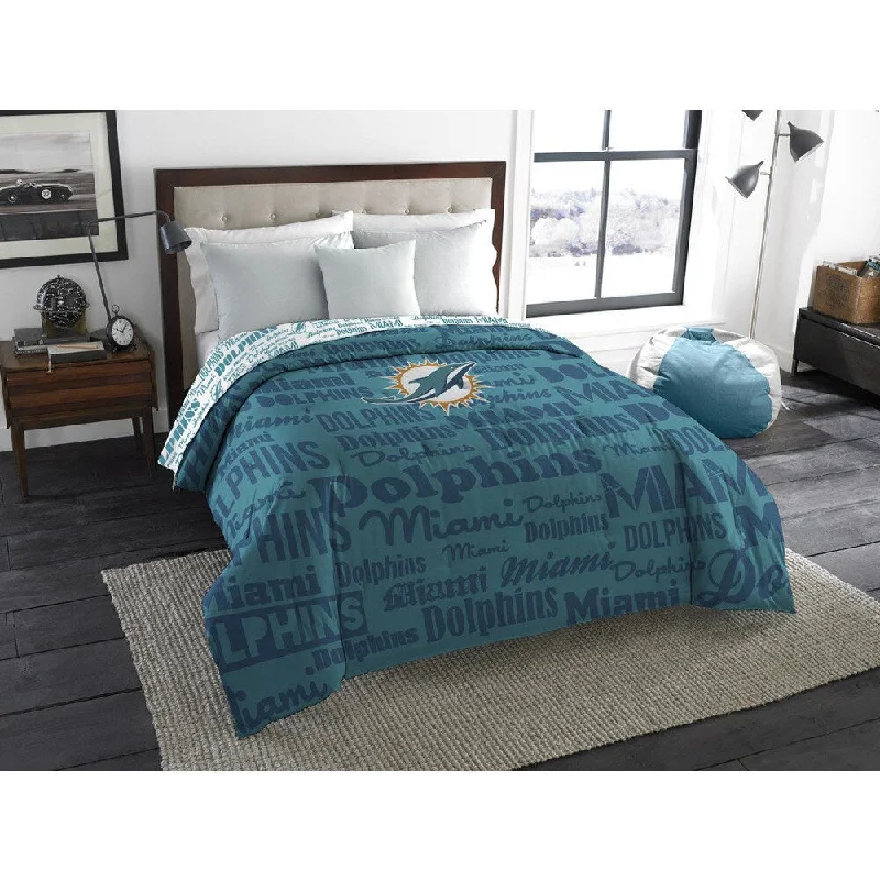 Latex - filled comforters with a bouncy texture and good supportThe Northwest Company Official NFL Miami Dolphins Anthem Full Comforter