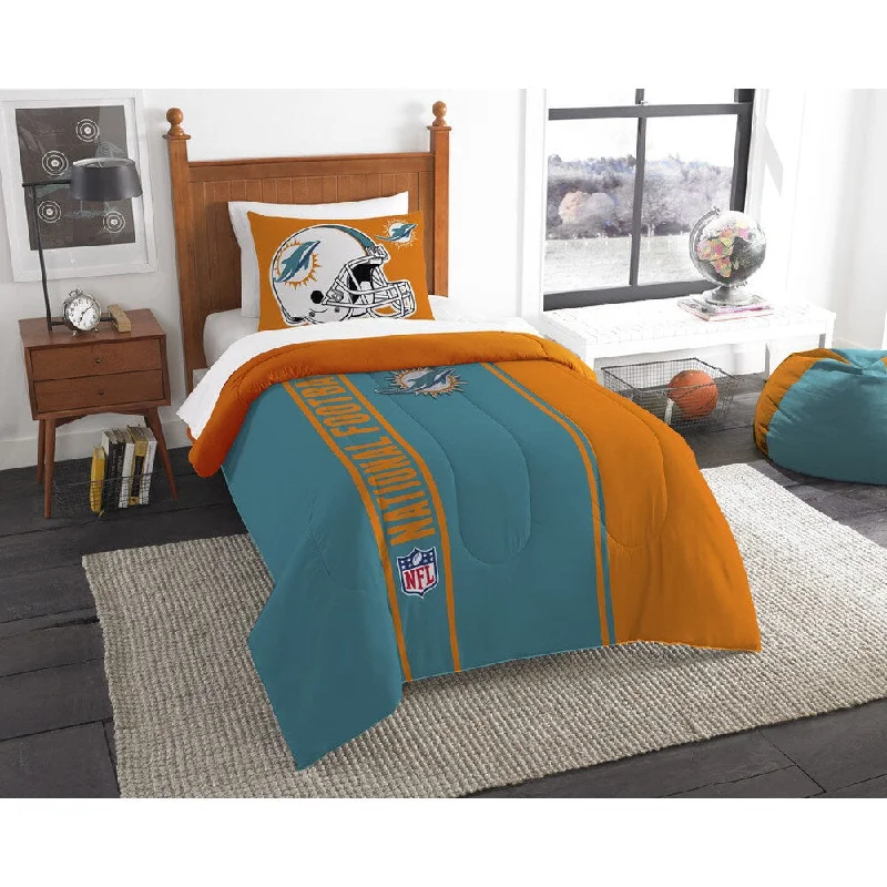 Cotton - filled comforters for a breathable and natural sleep experienceThe Northwest Company Official NFL Miami Dolphins Twin Applique 2-piece Comforter Set