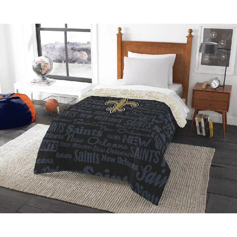 Bamboo - fiber - filled comforters with antibacterial and breathable qualitiesThe Northwest Company Official NFL New Orleans Saints Anthem Twin Comforter