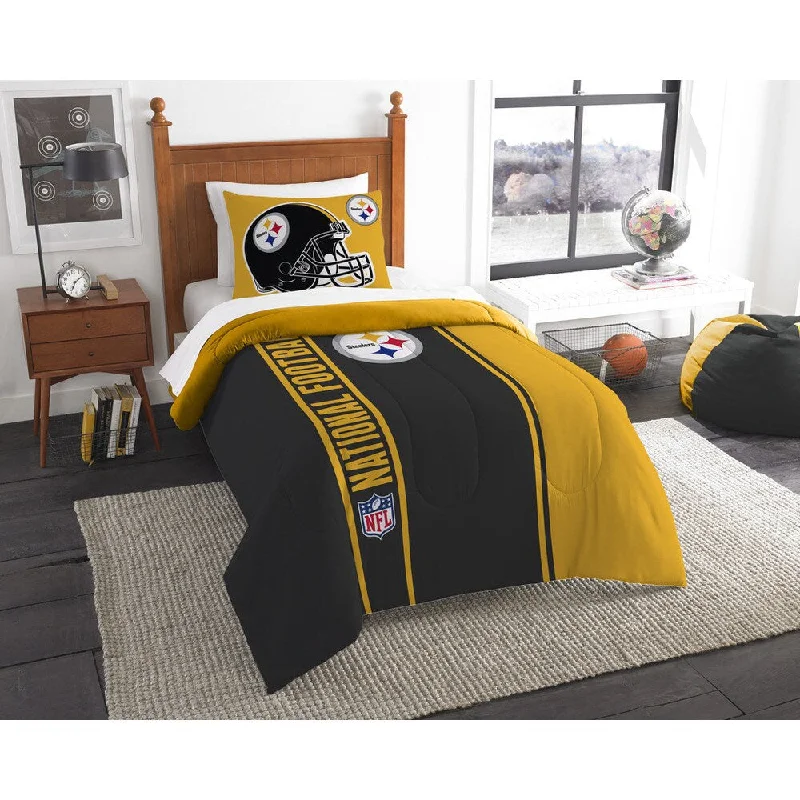 Bamboo - fiber - filled comforters with antibacterial and breathable qualitiesThe Northwest Company Official NFL Pittsburgh Steelers Twin Applique 2-piece Comforter Set