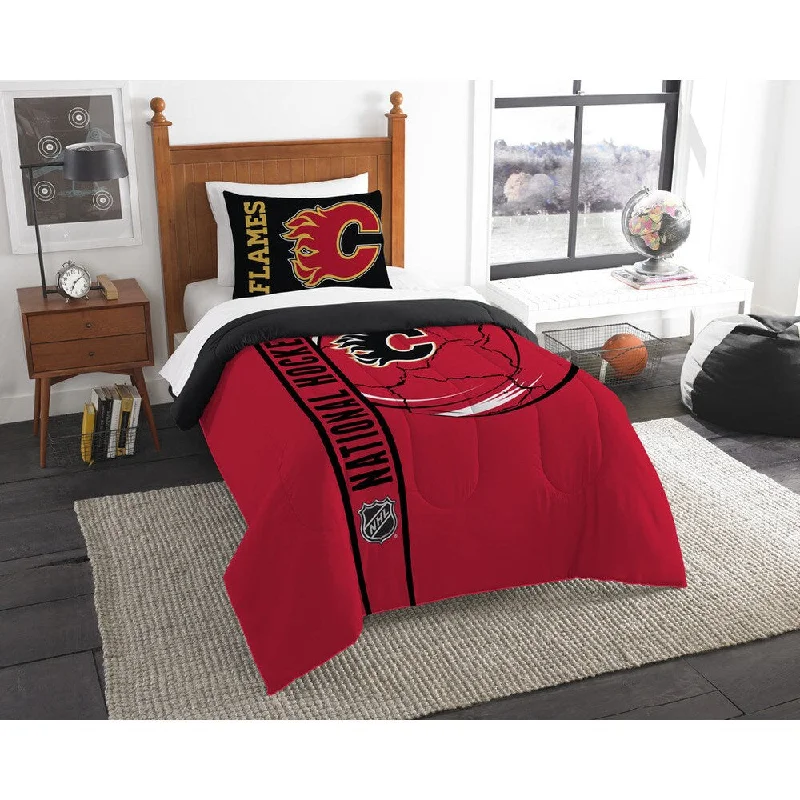 Bamboo - fiber - filled comforters with antibacterial and breathable qualitiesThe Northwest Company Official NHL Calgary Flames Printed Twin 2-piece Comforter Set