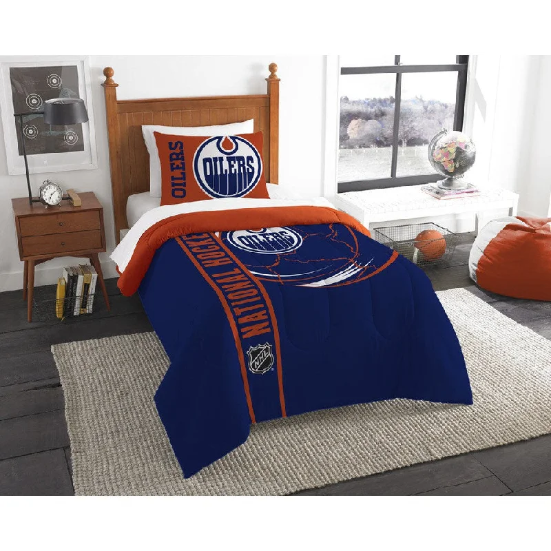 Cotton - filled comforters for a breathable and natural sleep experienceThe Northwest Company Official NHL Edmonton Oilers Printed Twin 2-piece Comforter Set