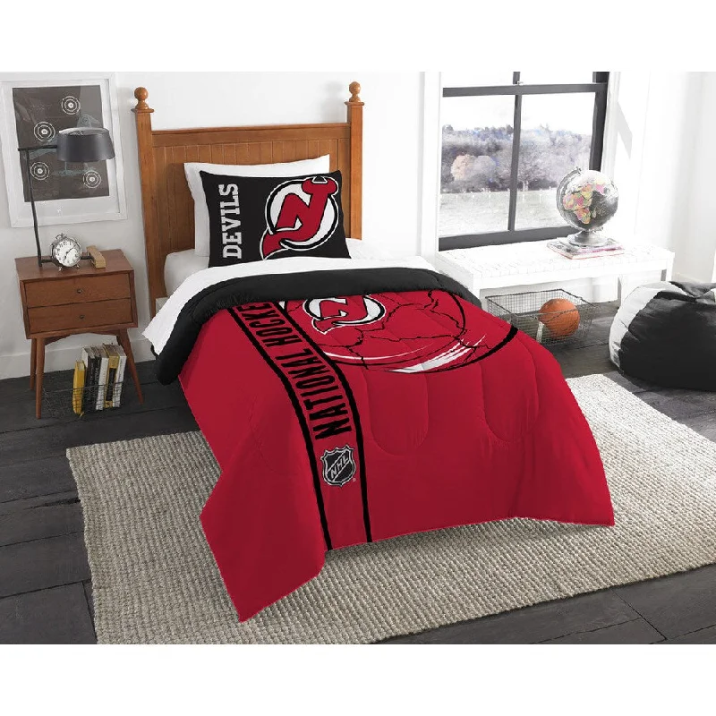 Cotton - filled comforters for a breathable and natural sleep experienceThe Northwest Company Official NHL New Jersey Devils Printed Twin 2-piece Comforter Set