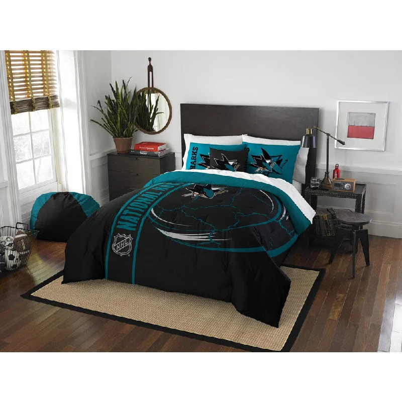 Down - filled comforters for supreme warmth and lightnessThe Northwest Company Official NHL San Jose Sharks Full Applique 3-piece Comforter Set