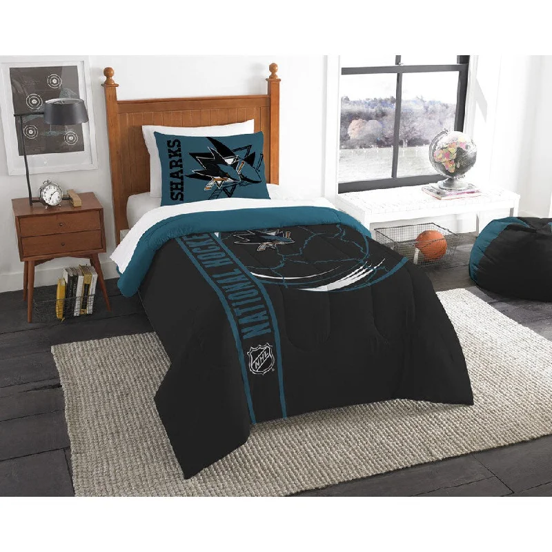 King - size comforters to fit large king - sized beds perfectlyThe Northwest Company Official NHL San Jose Sharks Twin Applique 2-piece Comforter Set