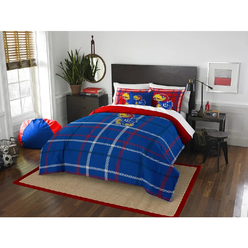 Full - size comforters suitable for full - sized beds in guest rooms or small bedroomsThe Northwest Company University of Kansas Full 3-piece Comforter Set