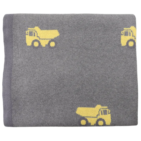 Mohair blankets with a unique sheen and softnessTip Truck Knit Blanket - Charcoal