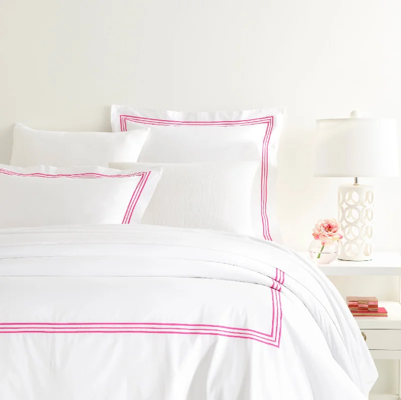 Oversized duvet covers that drape beautifully over the sides of the bed for a luxurious lookTrio Fuchsia Duvet Cover