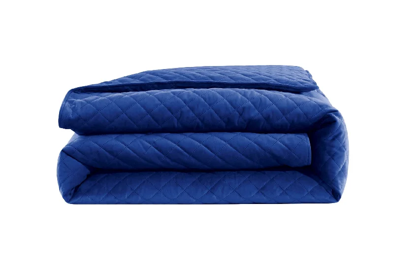 Queen - size blankets for standard - sized bedsVelvet Weighted Blanket - Electric Blue - 48”X74”