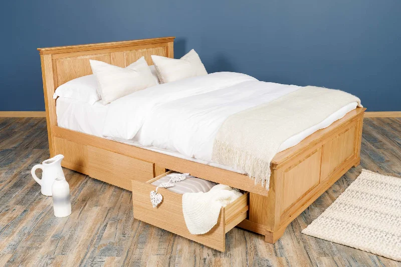 Hybrid mattresses combining foam and innerspring technologyWestcott Solid Natural Oak Storage Bed Frame - 6ft Super King