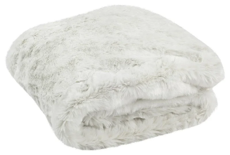 Queen - size blankets for standard - sized bedsWhite Faux Chinchilla Throw Blanket