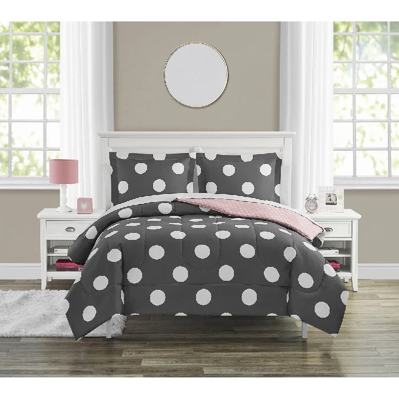 Synthetic - filled comforters like polyester for affordability and hypoallergenic propertiesWhite Polka Dots