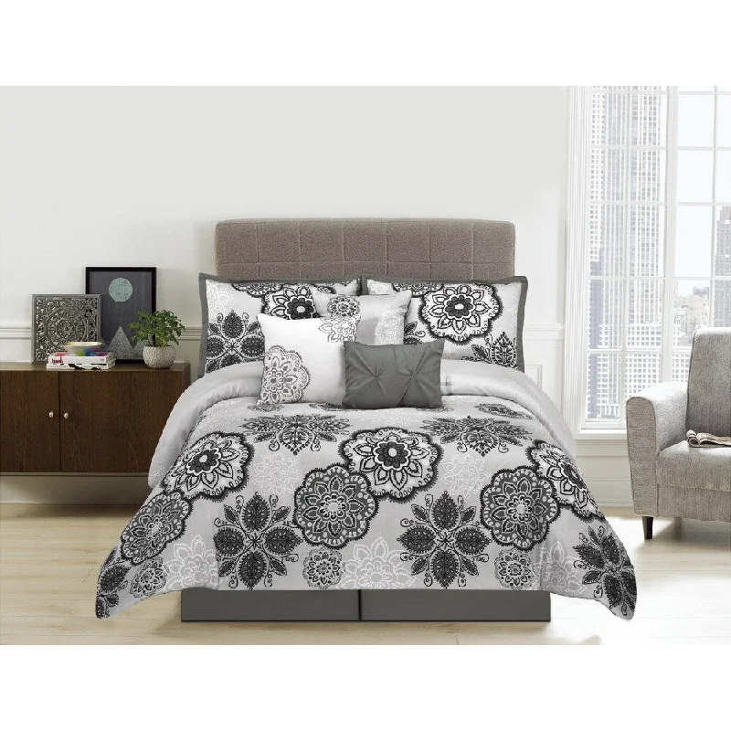 Wool - filled comforters with natural moisture - wicking and temperature - regulating featuresWillow Microfiber Floral 7-piece Comforter Set