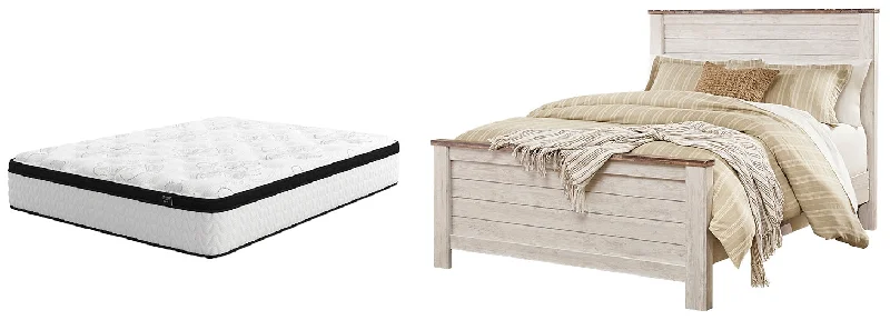 Wool - filled mattresses for natural insulation and moisture - wickingWillowton Queen Panel Bed with Mattress